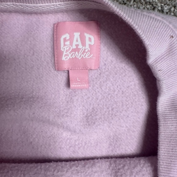 Gap X Barbie Arch Logo Pink Crewneck Sweatshirt Large - Picture 5 of 5
